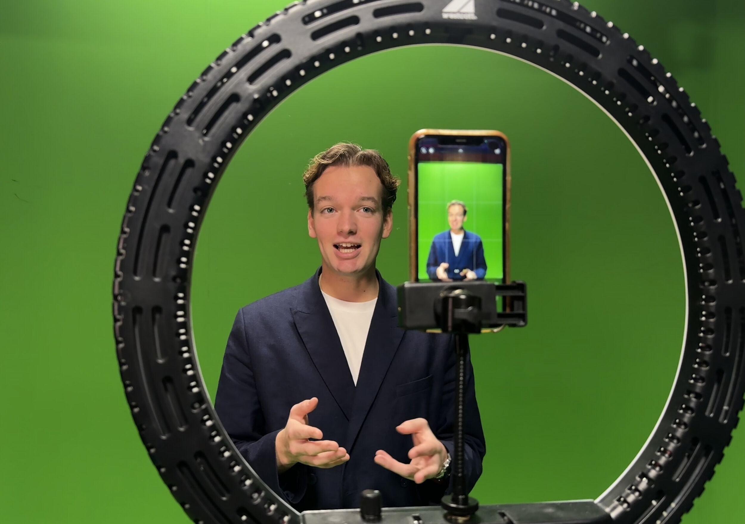 journalist voor greenscreen